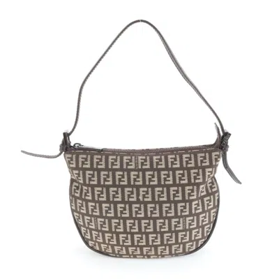 Pre-owned Fendi Brown Zucchino Shoulder Bag ()