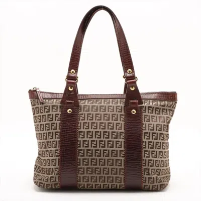 Pre-owned Fendi Brown Zucchino Tote Bag ()