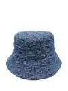 Fendi Bucket Hat In Blue Ff Denim In Blue