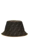 Fendi Women Bucket Hat Jacquard Ff In Brown
