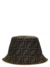 Fendi Women Bucket Hat Jacquard Ff In Brown