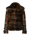 Fendi Brown Dorsato Shearling And Nappa Leather Jacket In Brown