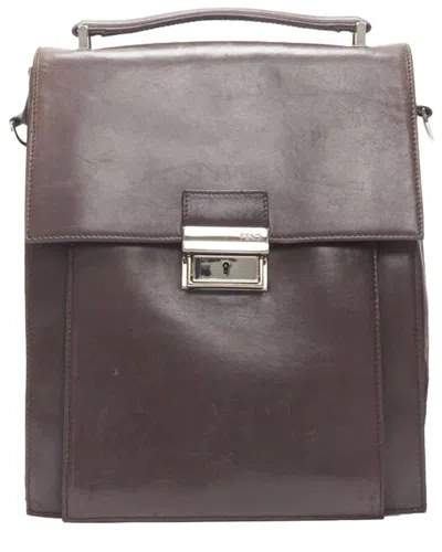 Fendi Buckle Flap Multi Pocket Top Handle Satchel Bag (authentic Pre-loved) In Brown