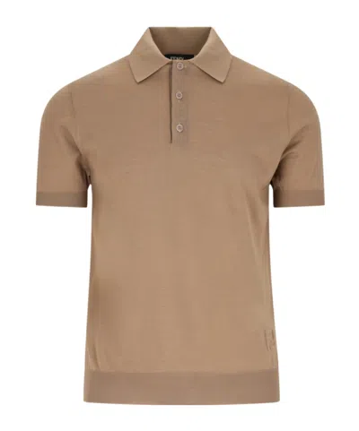 FENDI FENDI FF EMBOSSED SHORT SLEEVED POLO SHIRT