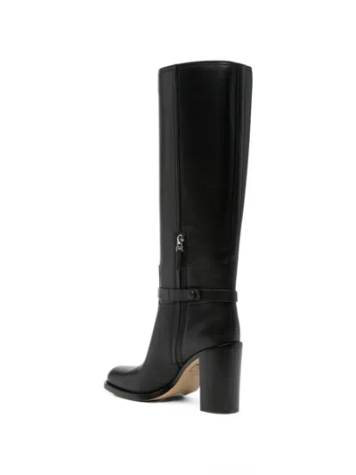 Fendi Buckle-strap Knee-high Boots In Black