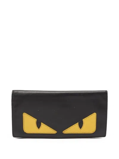 Pre-owned Fendi Bug's Eyes Leather Wallet