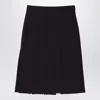Fendi Burgundy Grain De Poudre Wool Skirt Women