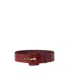 Fendi Burgundy Hagfish Leather Belt In Burgundy