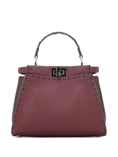 Fendi Burgundy Peekaboo Mini Satchel