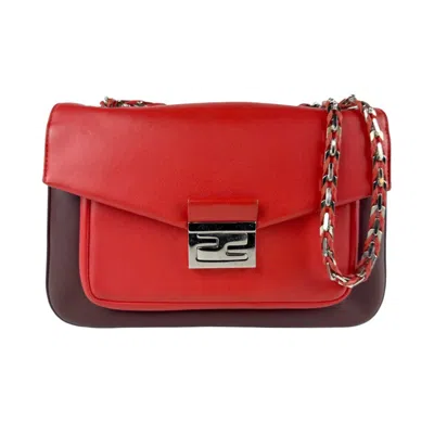 Pre-owned Fendi Burgundy Red Color Leather Shoulder Bag ()