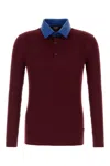 FENDI BURGUNDY WOOL POLO SHIRT