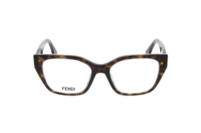 Fendi Butterfly Frame Glasses In Brown