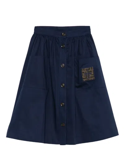 Fendi Kids' Button-fastening Skirt In Blue