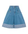 Fendi Button-front Denim Shorts In Blue