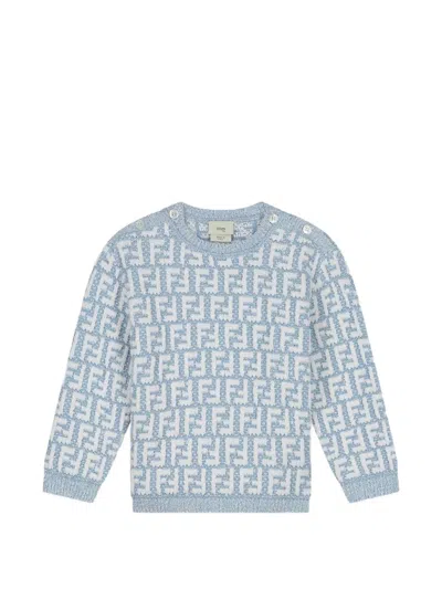 Fendi Babies' Button Patterned Top In Blue