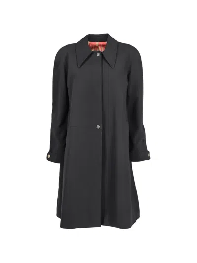 Pre-owned Fendi Button Single-breasted Coat In Black