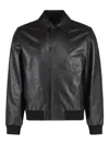 Fendi Button-up Leather Jacket In Black
