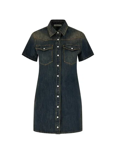 Fendi Button-down Dress In Black