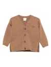 Fendi Buttoned Logo Cardigan In Brown