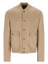 Fendi Buttoned Patch-pocket Jacket In Brown