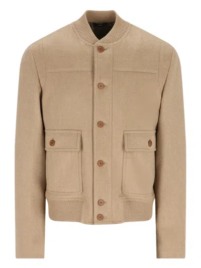 FENDI BUTTONED PATCH-POCKET JACKET