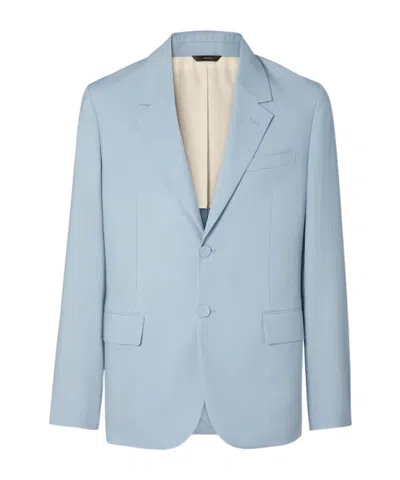 Fendi Button-fastening Blazer In Blue