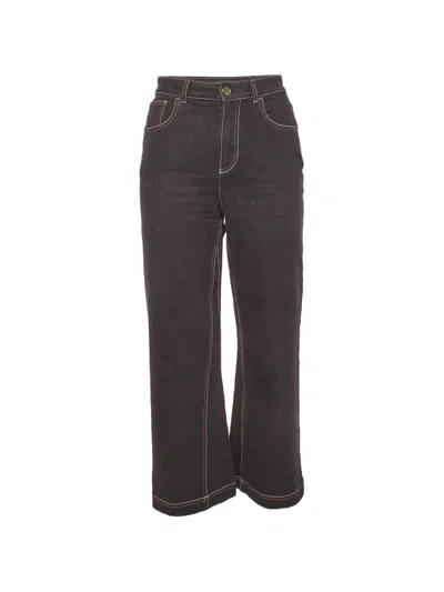 Pre-owned Fendi Button-up Wide-leg Jeans In Blue