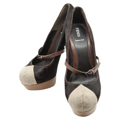 Pre-owned Fendi , By Karl Lagerfeld And Silvia Venturini, Brown, Platform Heels, Fall 2009 In Black