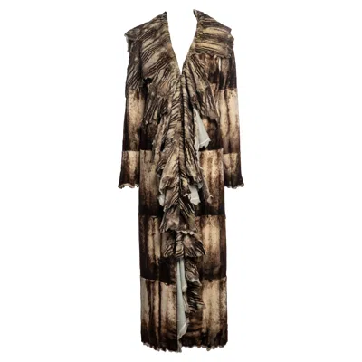 Pre-owned Fendi By Karl Lagerfeld Sheared Fur Maxi Coat, Fw 2002 In Black