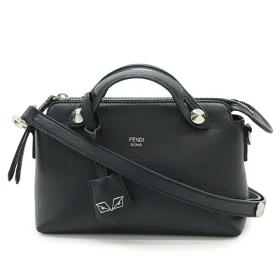 Pre-owned Fendi By The Way Black Leather Handbag Shoulder Bag ()