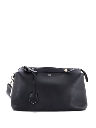 Pre-owned Fendi By The Way Calfskin Large Satchel In Black