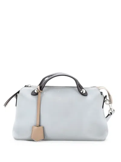 Pre-owned Fendi By The Way Calfskin Medium Satchel In Gray