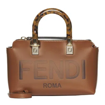 Fendi By The Way Embossed Logo Details Leather Bag