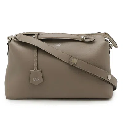 Pre-owned Fendi By The Way Grayish Leather Handbag Shoulder Bag ()