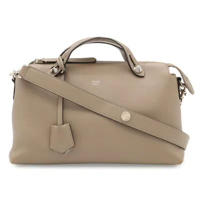 Pre-owned Fendi By The Way Grayish Leather Handbag Shoulder Bag ()
