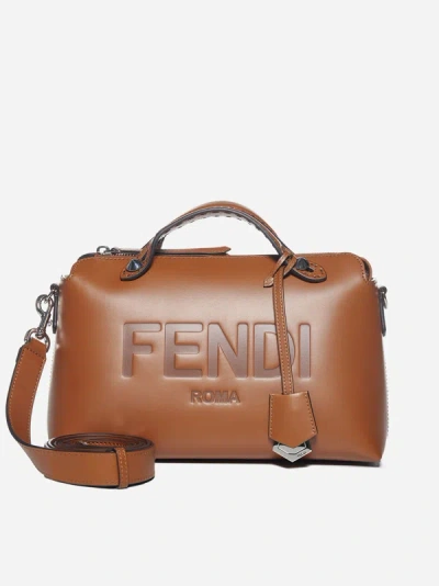 Fendi By The Way Leather Medium Bag In Tan