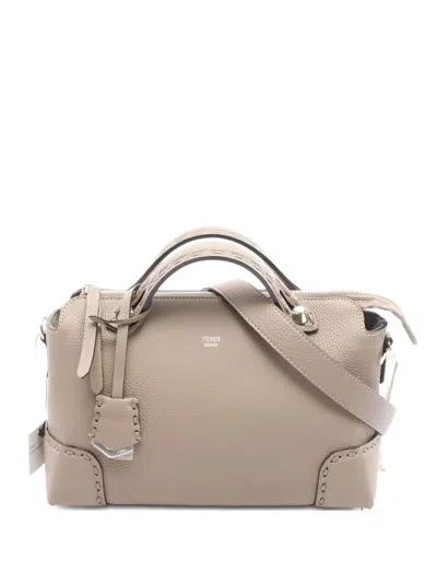 Pre-owned Fendi By The Way Medium Leather Handbag In Neutral
