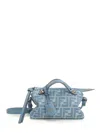 Fendi Denim-effect Ff Jacquard By The Way Soft Medium Bags In Blue