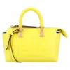 Fendi By The Way Mini Boston Bag In Acid Yellow Leather In Yellow