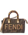 FENDI FENDI BY THE WAY MINI FF & LEATHER SHOULDER BAG