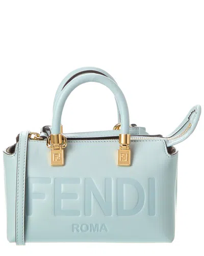 Fendi By The Way Mini Leather Shoulder Bag In Blue