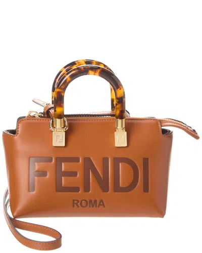 Fendi By The Way Mini Leather Shoulder Bag In Brown