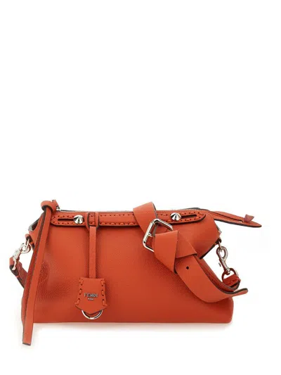Fendi By The Way Saddle Bag Medium In Red