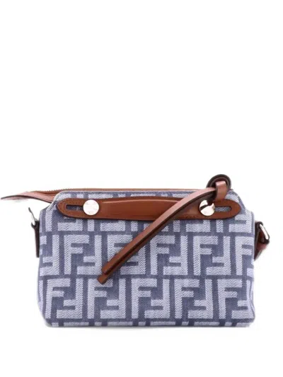 Pre-owned Fendi By The Way Satchel Zucca Denim Mini Shoulder Bag In Blue