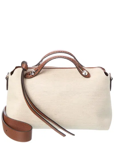 Fendi By The Way Selleria Medium Canvas & Leather Shoulder Bag In Orange