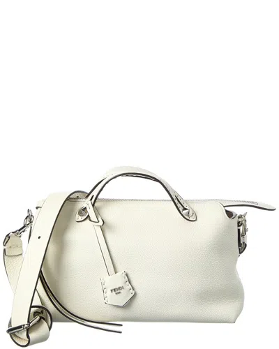 Fendi By The Way Selleria Medium Leather Shoulder Bag In White