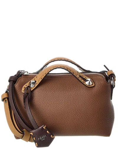 Fendi By The Way Selleria Mini Leather Satchel In Brown