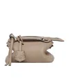 Fendi Dove Gray Selleria Mini-bag With 156 Hand-sewn Topstitches In Nude