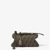Fendi Soft Medium Cross-body Bag With Leather Accents In Brown