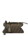 Fendi Women By The Way Soft Medium Ff Jacquard Fabric And Leather In Brown